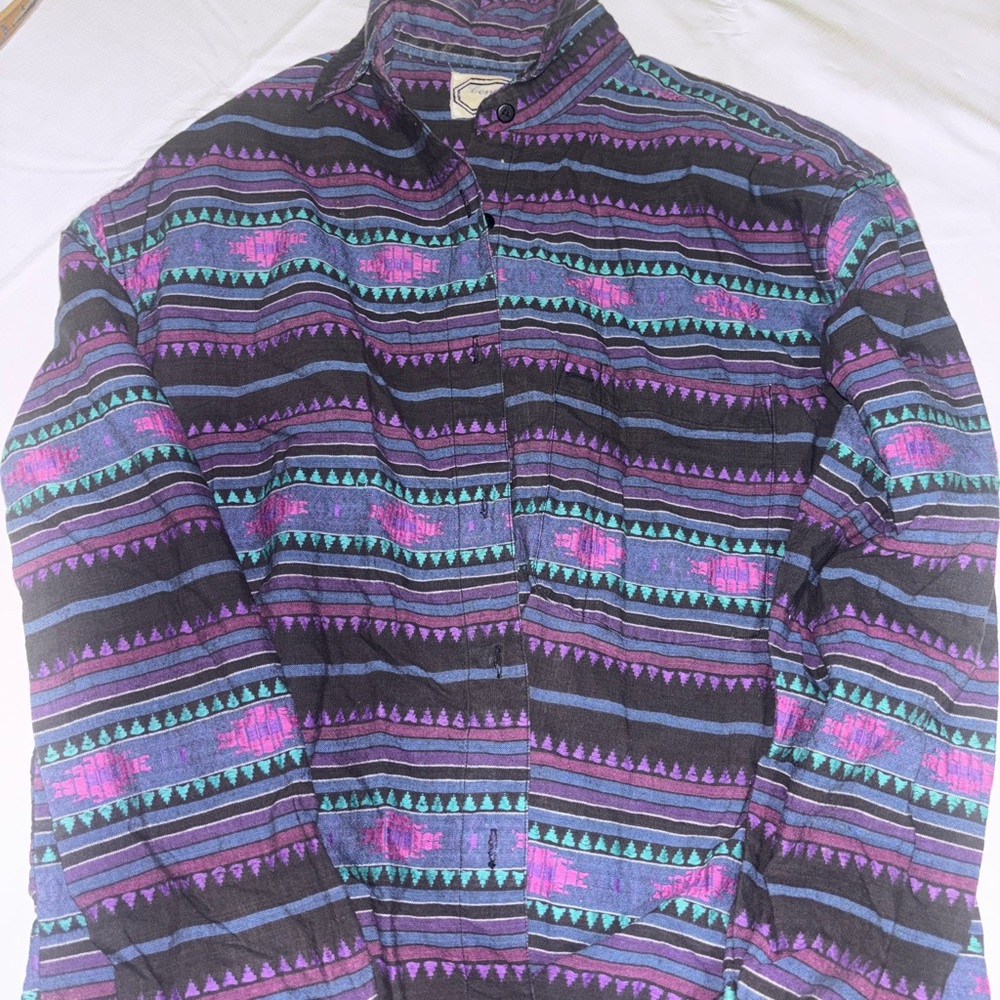 Women's Multicolor Button Down Shirt